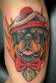 aranyos színes Rottweiler kar tetoválás minta