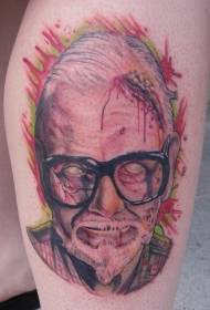 brazo horror color zombie abuelo retrato tatuaje patrón