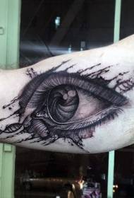 braç increïbles ulls en blanc i negre amb patró de tatuatge de símbol d’ADN