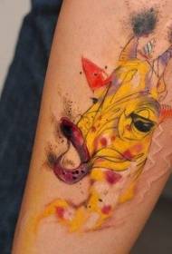 arms beautiful little yellow head giraffe tattoo pattern