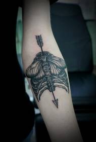 Arm menschliches Skelett und Motte Pfeil Arm Kombination Tattoo-Muster