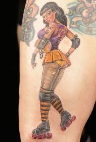 modello sexy del tatuaggio della ragazza di stile del fumetto del braccio