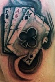Braccio splendido colorato modello di tatuaggio a tema gioco d'azzardo poker