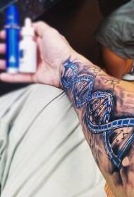 personlighed arm blå DNA symbol tatovering mønster