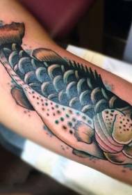 vacker designfärg stor fiskarm tatueringsmönster