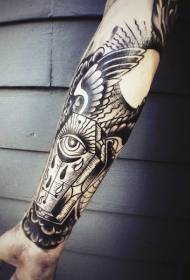 Naoružajte jedinstveni crni misteriozni lijes s uzorkom tetovaže za oči i krila