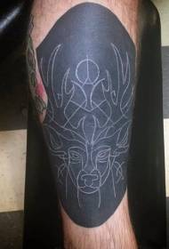 Divertente linea bianca di tatuaggi a forma di braccio di cervo
