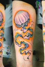 arm painted jellyfish tattoo pattern