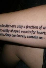 tre file di un semplice modello di tatuaggio con braccio di lettera nera