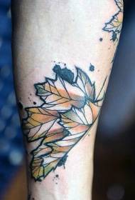 umklamo olula wemibala emincane ye-maple arm tattoo