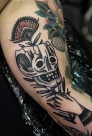 daan nga bukton sa bukton sa eskuylahan nga adunay sumbanan sa tattoo sa kamot nga bulak
