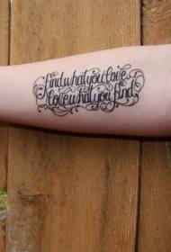 braço preto videira combinação letra tatuagem padrão