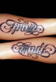 χέρι όμορφο μαύρο και άσπρο αγγλικό μοτίβο τατουάζ αλφάβητο