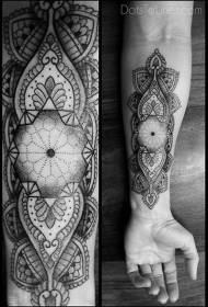 arm black and white Indian style vanilla tattoo pattern