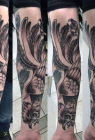 Old school kleur grote pik arm tattoo patroon