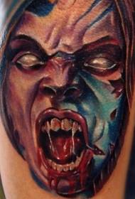 braço assustador cor monstro sangrento monstro rosto tatuagem padrão