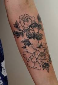 pola tato mawar ireng lan putih sing apik banget