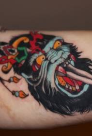 nnukwu ogwe aka egwu ochie akwụkwọ agba agba gorilla dagger tattoo