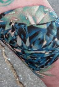motif de tatouage de diamant pur coloré sur le bras
