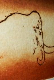 простий чорний контур мамонта рука татуювання візерунок