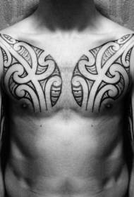 Mezzo tatuaggio nero stile totem tribale)