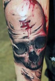 il braccio è molto sorprendente Modello di tatuaggio simbolo sanguinante e misterioso di colore