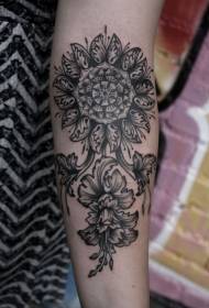 bracciu magnifica fiori di mandala fiore di tatuaggi neri