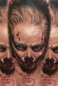 lengan pola tato penyihir jahat horor yang luar biasa