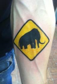 arm på elefanten trafikkskilt tatoveringsmønster