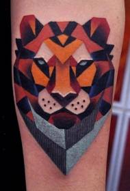 geometrischen Stil gemalt Löwenkopf Arm Tattoo Muster