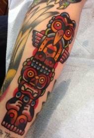 jednoduché barevné starověké kmenové zvířecí socha paže tetování vzor