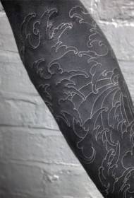 arm enkla vita moln tatuering mönster