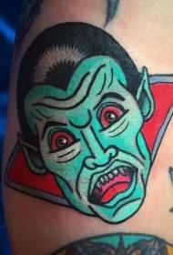 ingalo horror) Imibala ye-vampire tattoo enemibala kwisitayela sekhathuni