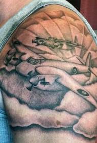 modello di tatuaggio del braccio militare bianco e nero personalità personalità