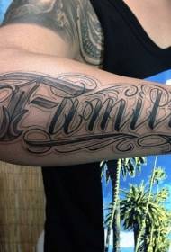 Dili kapani-paniwalang eskedyul sa alpabeto nga sundanan nga tattoo sa tattoo sa Ingles