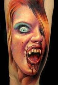 käsivarsi realistinen maalattu verinen nainen vampyyri tatuointi malli)