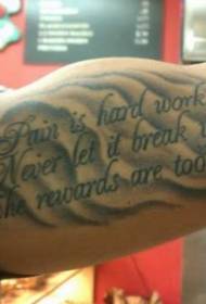 three rows of beautiful Black letter arm tattoo pattern