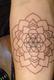 modello tatuaggio fiore semplice linea nera
