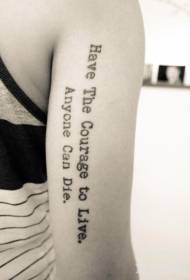 meisje arm zwart vers Engels alfabet tattoo patroon