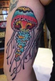 käsivarsi söpö seitsemän värin meduusan tatuointikuvio