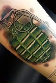 Estil de dibuixos animats braç bell model de tatuatge de granades de colors