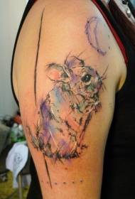 цікавий Дизайн миші та місяця кольорові руки татуювання візерунок