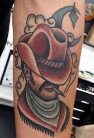 isitayela zakudala zasentshonalanga isitayela sokubhema i-denim ingalo tattoo iphethini