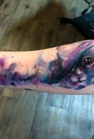 culore di bracciu) Spaziu misteriosu cù pattern di tatuaggi di gattu