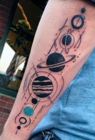 ruku nevjerojatne šarene planete) Tattoo pattern