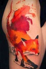 modello di tatuaggio volpe colorata brillante braccio grande