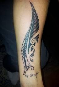 roka črno plemensko slog pero pismo Tattoo vzorec