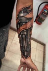 brazo realista brazo de hierro tatuaje patrón