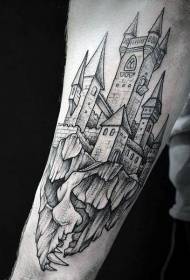 disegno fantasia braccio del modello tatuaggio tatuaggio castello spinoso nero