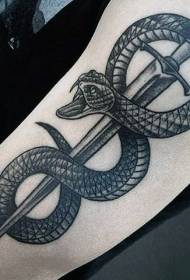 bracciu neru è biancu pugnu di cumbattimentu di serpente) Pattern di tatuaggi persunalizatu